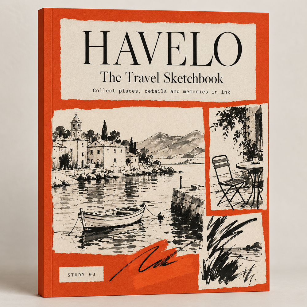 The Travel Sketchbook — cover design preview.
